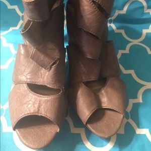 Taupe Caged booties